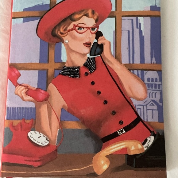 Vintage Retro Mad Men Vibe Red Journal  Hardcover Never Used Beaded Accents Y2K - Picture 1 of 8